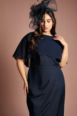 Coast Robe Crayon Cape en Mousseline Grande Taille<Femme Toutes Les Robes|Robes Mi-Longues