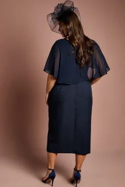 Coast Robe Crayon Cape en Mousseline Grande Taille<Femme Toutes Les Robes|Robes Mi-Longues