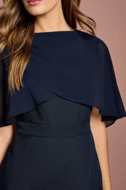 Robe Crayon à Cape en Mousseline