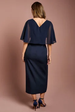 Robe Crayon à Cape en Mousseline