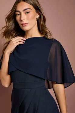 Robe Crayon à Cape en Mousseline
