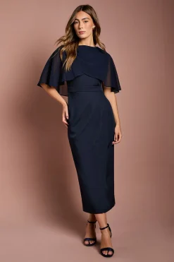 Robe Crayon à Cape en Mousseline