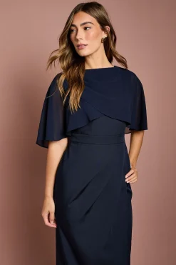 Robe Crayon à Cape en Mousseline