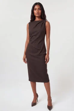 KarenMillen Robe Crayon Cintrée À Fronces<Femme Robes|Robes Mi-Longues