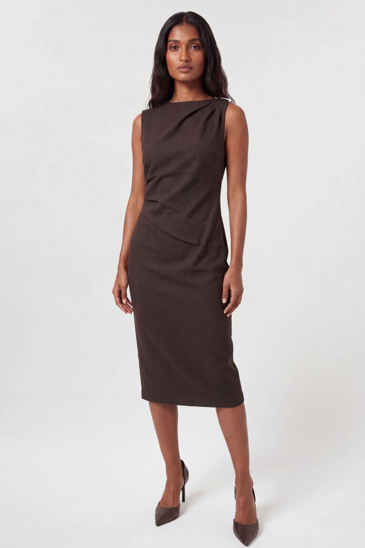 KarenMillen Robe Crayon Cintrée À Fronces<Femme Robes|Robes Mi-Longues