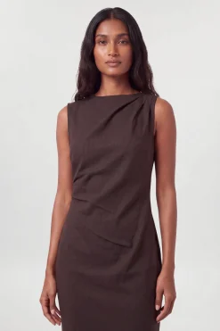 KarenMillen Robe Crayon Cintrée À Fronces<Femme Robes|Robes Mi-Longues