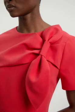 Robe Crayon Compacte Stretch Avec Détail Nœud