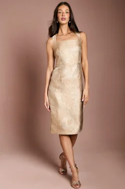 Coast Robe Crayon À Encolure Carrée En Jacquard<Femme Toutes Les Robes|Robes Mi-Longues