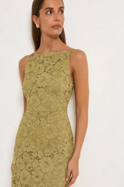 Robe Crayon En Dentelle Avec Bretelles En Satin