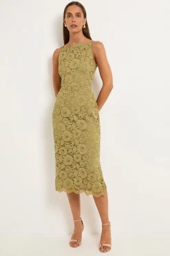 Robe Crayon En Dentelle Avec Bretelles En Satin