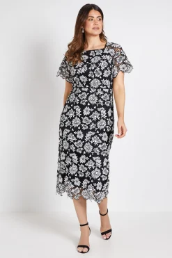Wallis Robe Crayon En Dentelle Bicolore<Femme Toutes Les Robes|Robes Mi-Longues
