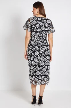 Wallis Robe Crayon En Dentelle Bicolore<Femme Toutes Les Robes|Robes Mi-Longues