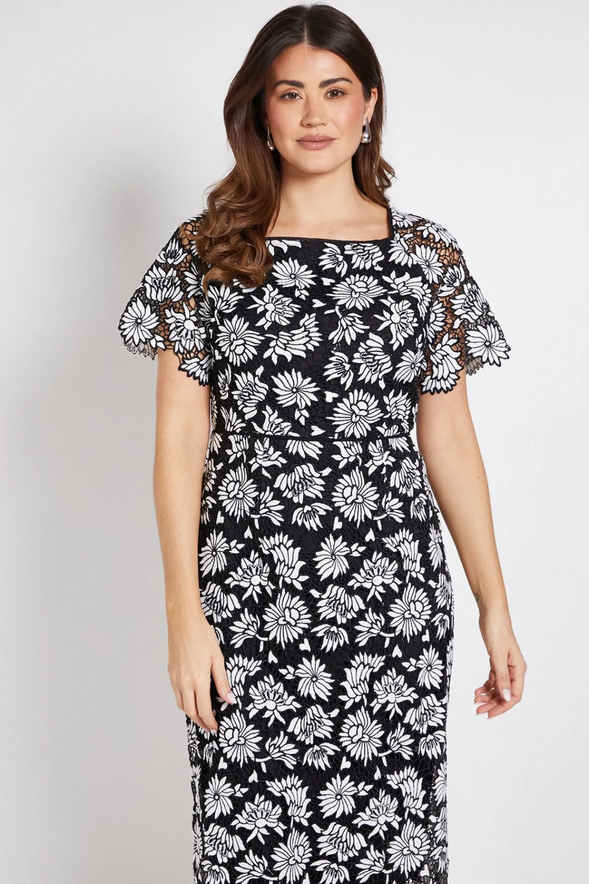 Wallis Robe Crayon En Dentelle Bicolore<Femme Toutes Les Robes|Robes Mi-Longues