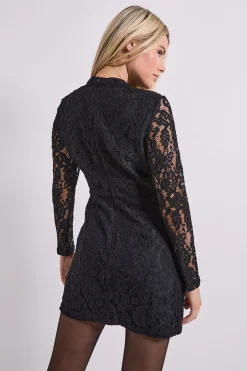 Dorothy Perkins Robe Crayon en Dentelle à Détail Froncé DP Luxe<Femme Satin Et Dentelle|Robes À Manches Longues