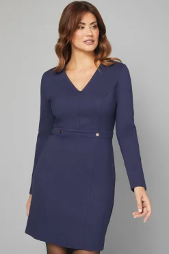 Wallis Robe Crayon en Jersey Ponte avec Boutons<Femme Robes À Manches Longues|Robes