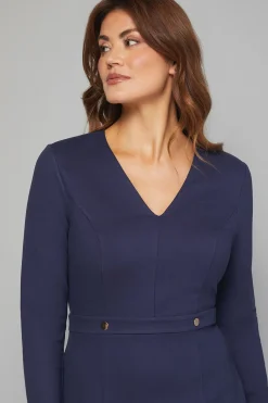 Wallis Robe Crayon en Jersey Ponte avec Boutons<Femme Robes À Manches Longues|Robes