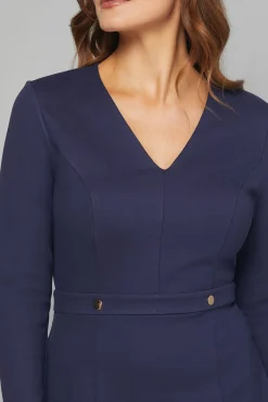 Wallis Robe Crayon en Jersey Ponte avec Boutons<Femme Robes À Manches Longues|Robes