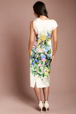 Robe Crayon En Satin À Imprimé Floral