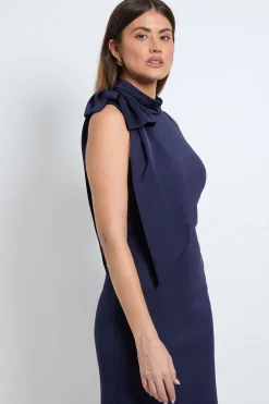 Wallis Robe Crayon En Satin Scuba Avec Nœud<Femme Robes Mi-Longues|Satin Et Dentelle