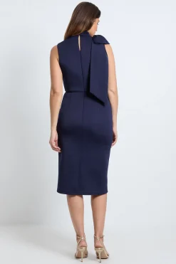 Wallis Robe Crayon En Satin Scuba Avec Nœud<Femme Robes Mi-Longues|Satin Et Dentelle