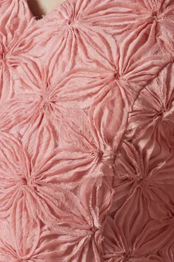 Robe Crayon à Manches Plissées Florales