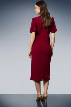 Dorothy Perkins Robe Crayon à Manches Évasées et Détail Torsadé Devant<Femme Robes Mi-Longues|Robes