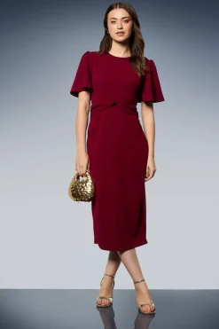 Dorothy Perkins Robe Crayon à Manches Évasées et Détail Torsadé Devant<Femme Robes Mi-Longues|Robes