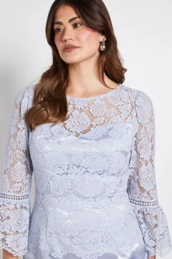 Robe Crayon À Manches Volantées En Dentelle