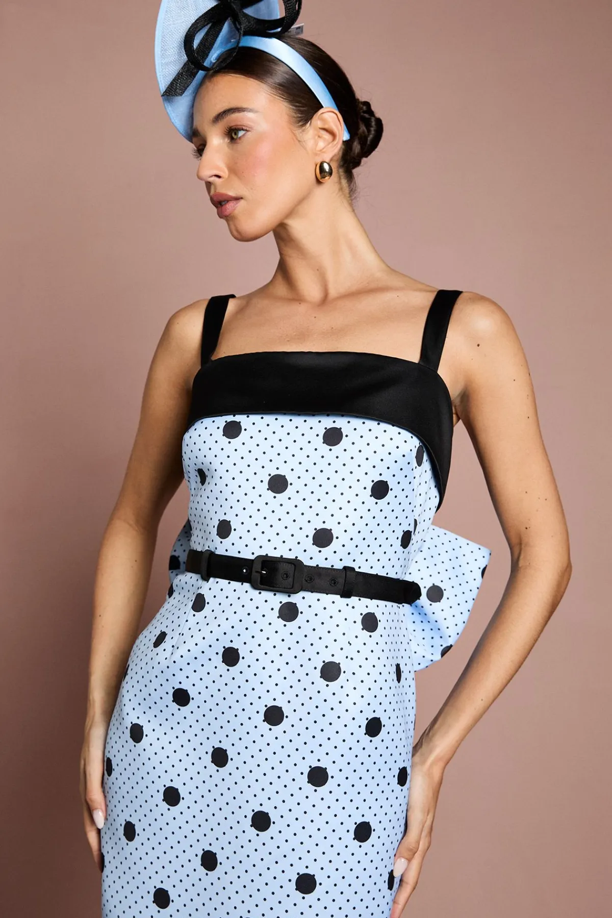 Coast Robe Crayon Maxi Lisa À Pois Beiges Avec Détails Contrastés<Femme Robes|Robes Longues