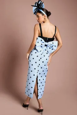 Coast Robe Crayon Maxi Lisa À Pois Beiges Avec Détails Contrastés<Femme Robes|Robes Longues