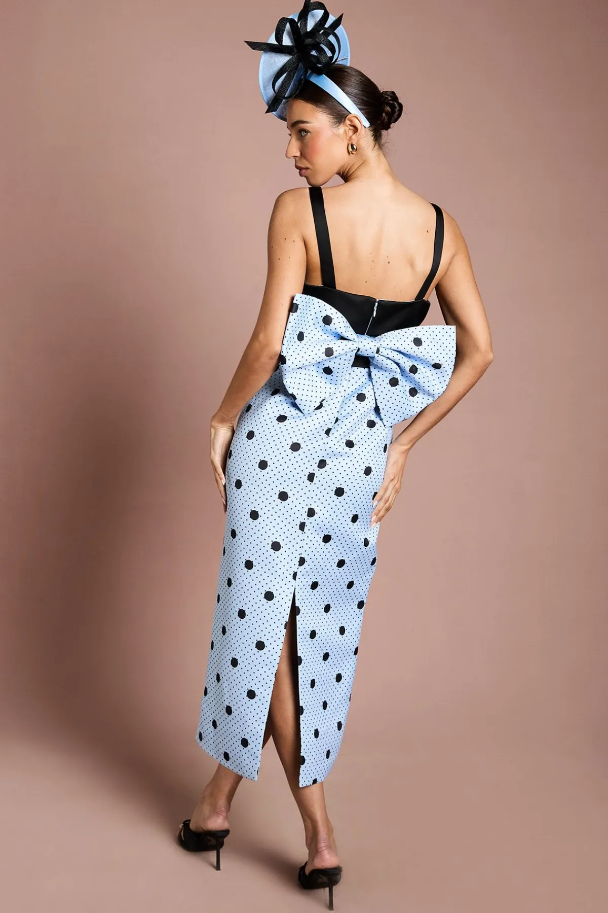 Coast Robe Crayon Maxi Lisa À Pois Beiges Avec Détails Contrastés<Femme Robes|Robes Longues