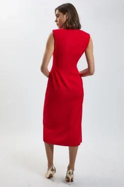 KarenMillen Robe Crayon Midi Ajustée Avec Détail Épingle<Femme Toutes Les Robes|Robes D’Automne