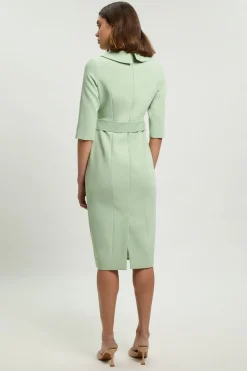 Robe Crayon Midi Ajustée À Col Roulé Petite