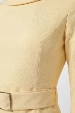 Robe Crayon Midi Ajustée À Col Roulé