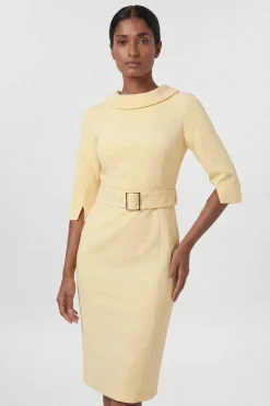 Robe Crayon Midi Ajustée À Col Roulé