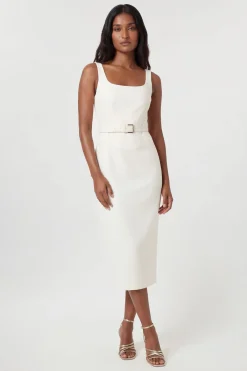 KarenMillen Robe Crayon Midi Ajustée En Tissu Stretch Compact<Femme Toutes Les Robes|Robes Mi-Longues