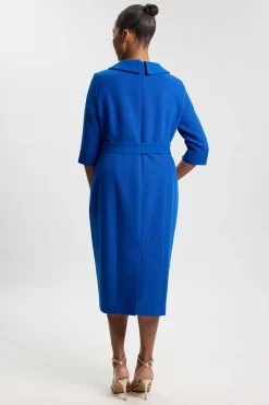 Robe Crayon Midi Ajustée Grande Taille À Col Roulé