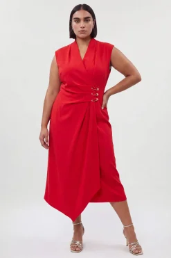 KarenMillen Robe Crayon Midi Ajustée Grande Taille Avec Ornement<Femme Toutes Les Robes|Robes D’Automne