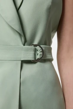 KarenMillen Robe Crayon Midi Ajustée Sans Manches Avec Ceinture Nouée<Femme Robes|Robes Mi-Longues