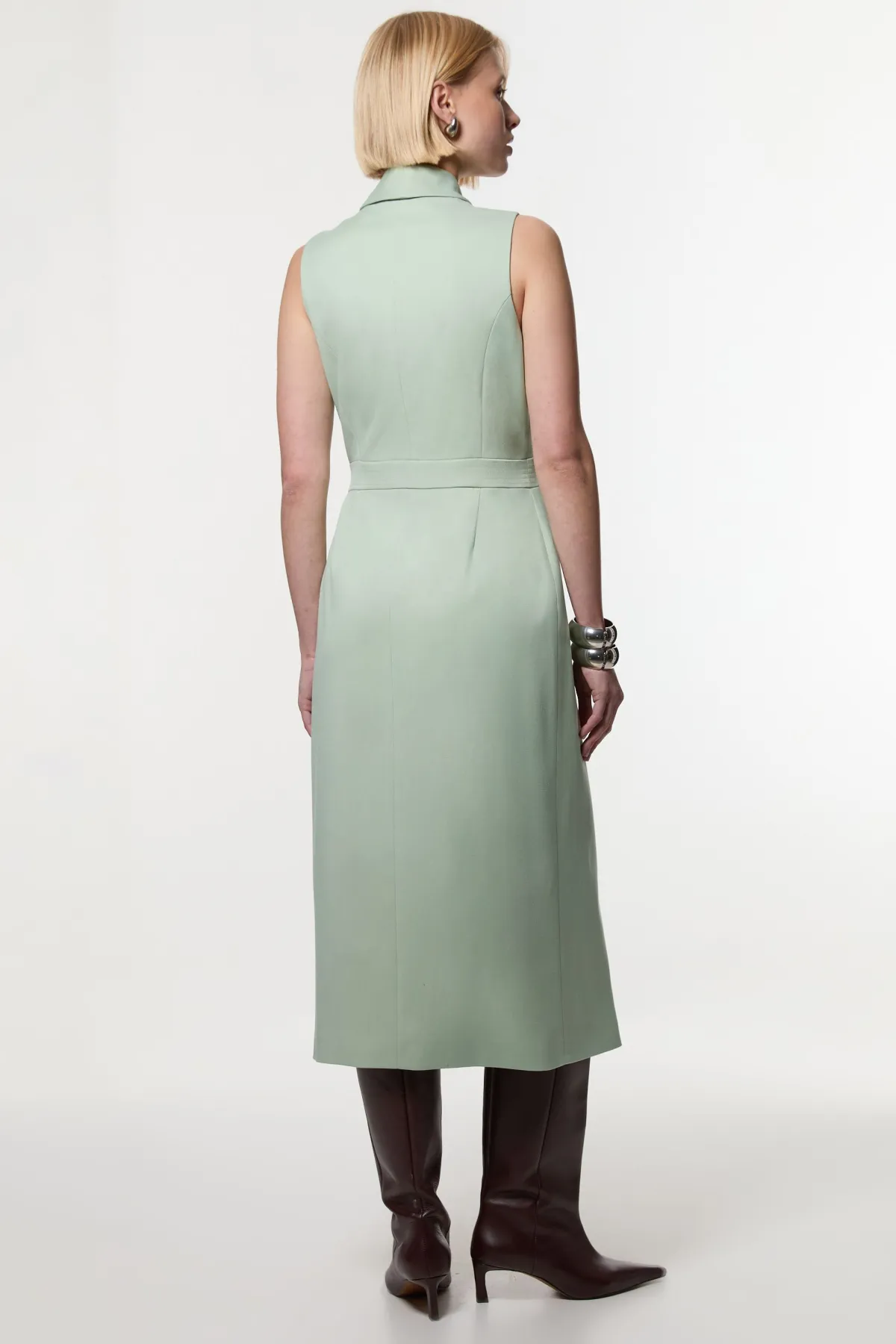 KarenMillen Robe Crayon Midi Ajustée Sans Manches Avec Ceinture Nouée<Femme Robes|Robes Mi-Longues