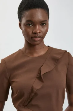 KarenMillen Robe Crayon Midi Cintrée Avec Détail De Pli<Femme Robes|Robes Mi-Longues