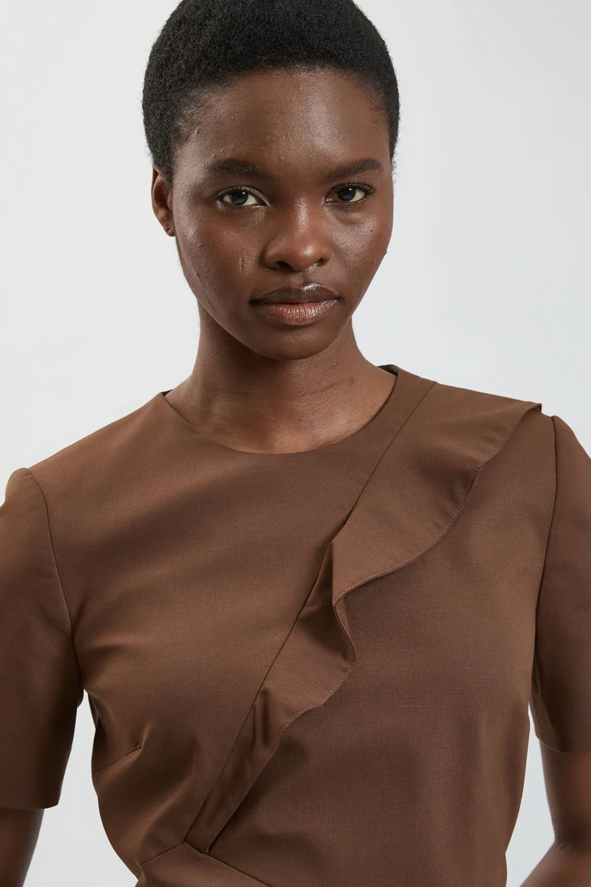 KarenMillen Robe Crayon Midi Cintrée Avec Détail De Pli<Femme Robes|Robes Mi-Longues