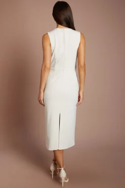 Robe Crayon Midi En Crêpe Avec Détail Croisé