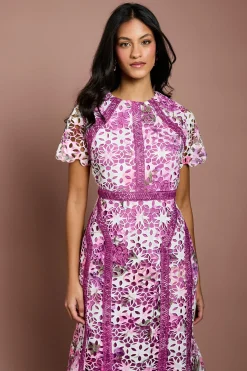 Robe Crayon Midi En Dentelle Imprimée Petite