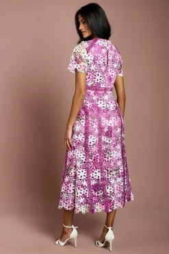 Robe Crayon Midi En Dentelle Imprimée Petite