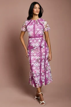 Robe Crayon Midi En Dentelle Imprimée Petite