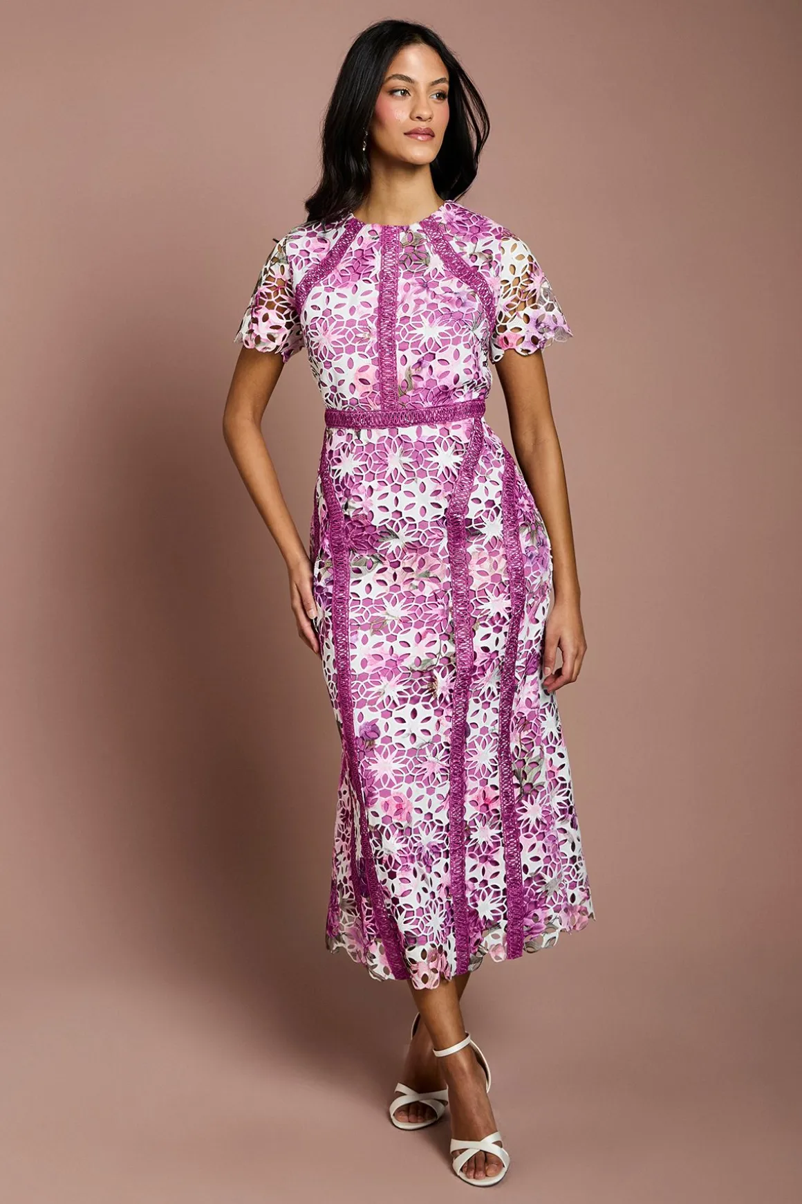 Robe Crayon Midi En Dentelle Imprimée Petite