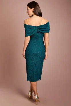 Coast Robe Crayon Midi En Dentelle À Épaules Dénudées<Femme Robes Mi-Longues|Satin Et Dentelle
