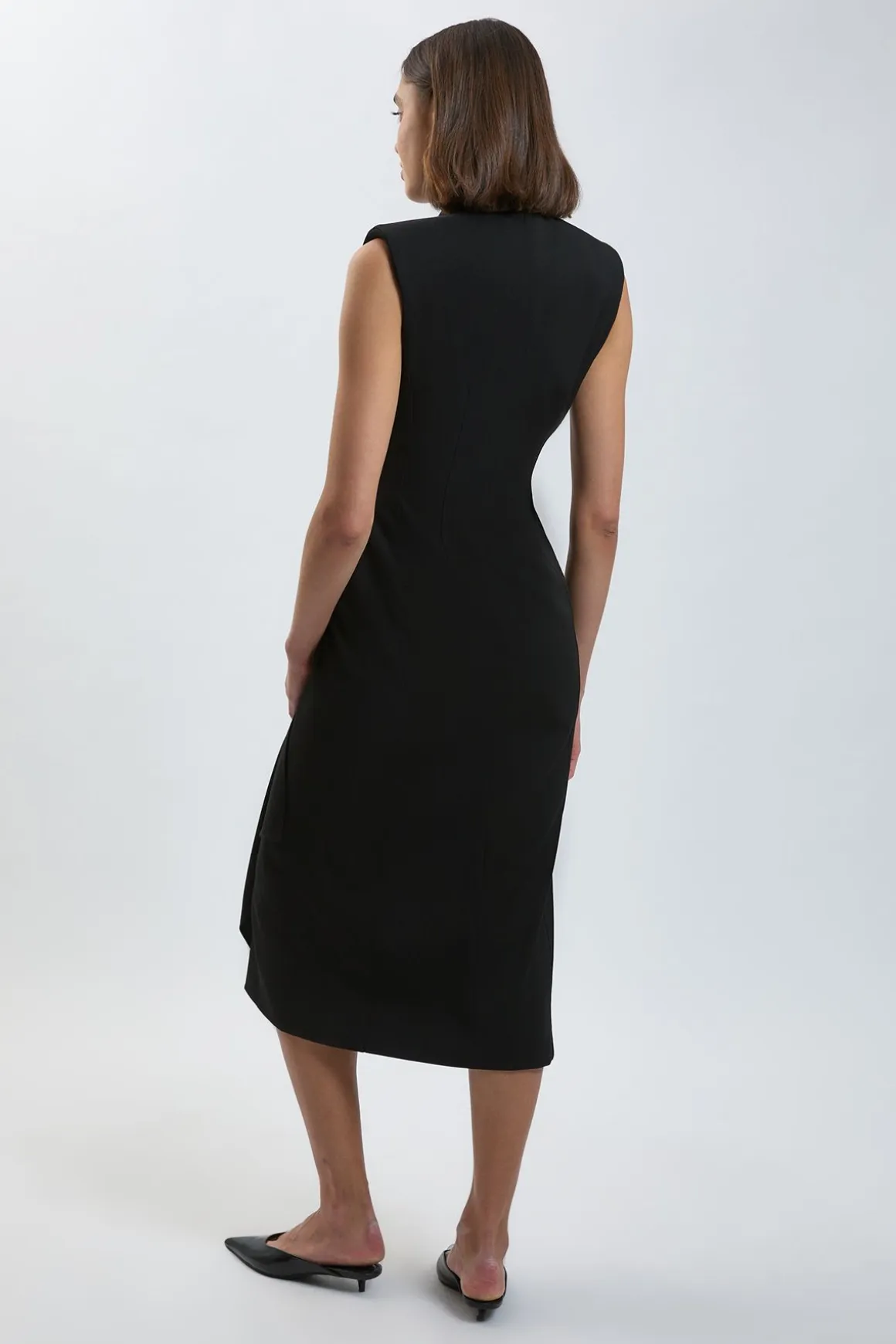 Robe Crayon Mi-longue Ajustée Avec Détails Pour Petite Taille