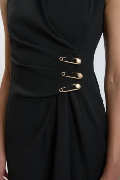 Robe Crayon Mi-longue Ajustée Avec Détails Pour Petite Taille
